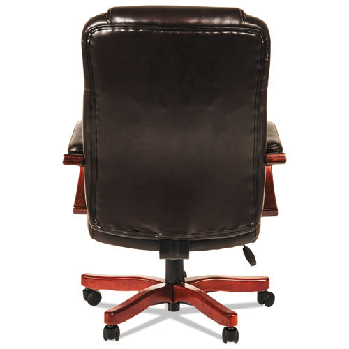 Alera Transitional Series Executive Wood Chair, Supports Up To 275 Lbs., Chocolate Marble Seat-back, Walnut Base
