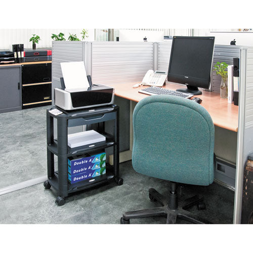 3-in-1 Storage Cart And Stand, 21.63w X 13.75d X 24.75h, Black-gray