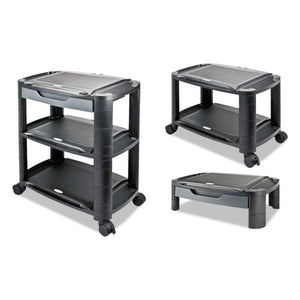 3-in-1 Storage Cart And Stand, 21.63w X 13.75d X 24.75h, Black-gray