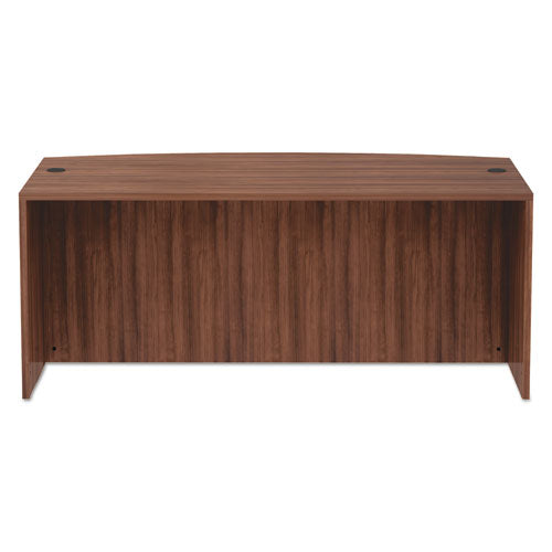 Alera Valencia Series Bow Front Desk Shell, 71w X 41.38d X 29.63h, Modern Walnut