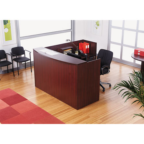 Alera Valencia Series Reception Desk With Counter, 71w X 35.5d X 42.5h, Mahogany