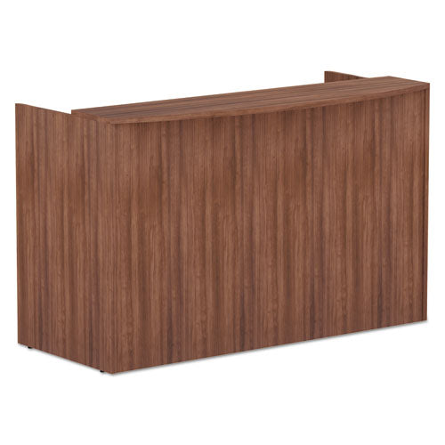 Alera Valencia Series Reception Desk With Counter, 71w X 35.5d X 42.5h, Modern Walnut