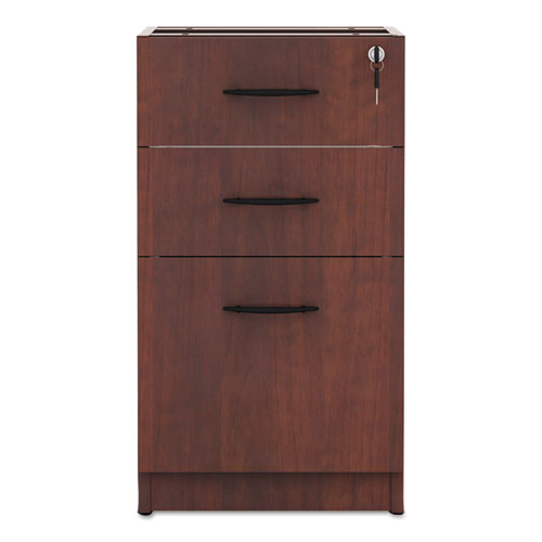 Alera Valencia Box-box-file Full Pedestal, 15.63w X 20.5d X 28.5h, Medium Cherry