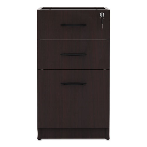 Alera Valencia Box-box-file Full Pedestal, 15.63w X 20.5d X 28.5h, Mahogany