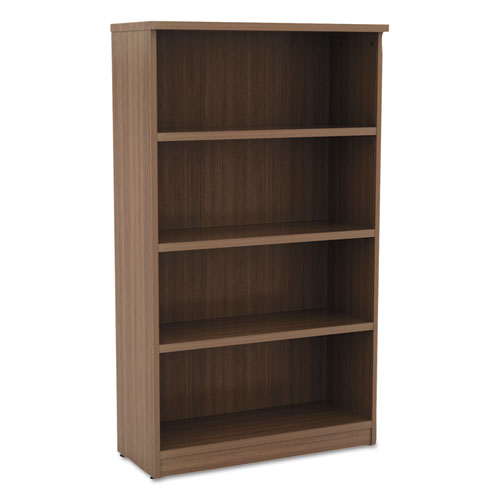 Alera Valencia Series Bookcase, Four-shelf, 31 3-4w X 14d X 54 7-8h, Modern Walnut