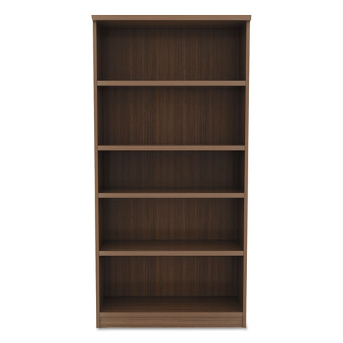 Alera Valencia Series Bookcase, Five-shelf, 31 3-4w X 14d X 64 3-4h, Modern Walnut