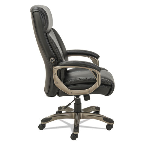 Alera Veon Series Executive High-back Leather Chair, Supports Up To 275 Lbs, Black Seat-black Back, Graphite Base