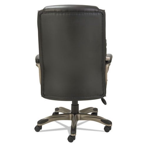 Alera Veon Series Executive High-back Leather Chair, Supports Up To 275 Lbs, Black Seat-black Back, Graphite Base