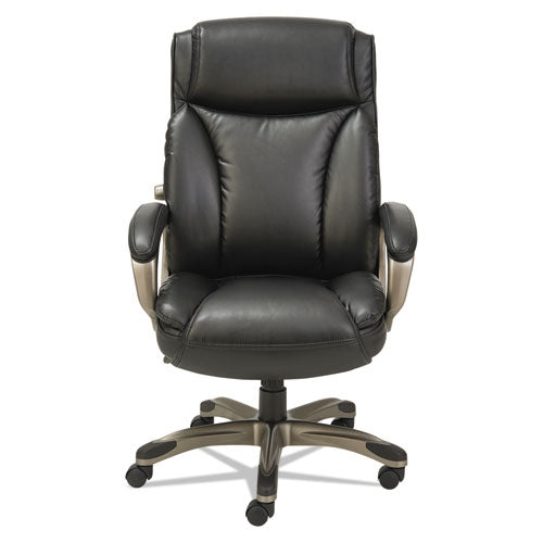 Alera Veon Series Executive High-back Leather Chair, Supports Up To 275 Lbs, Black Seat-black Back, Graphite Base