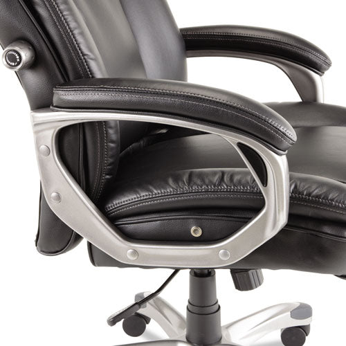 Alera Veon Series Executive High-back Leather Chair, Supports Up To 275 Lbs, Black Seat-black Back, Graphite Base