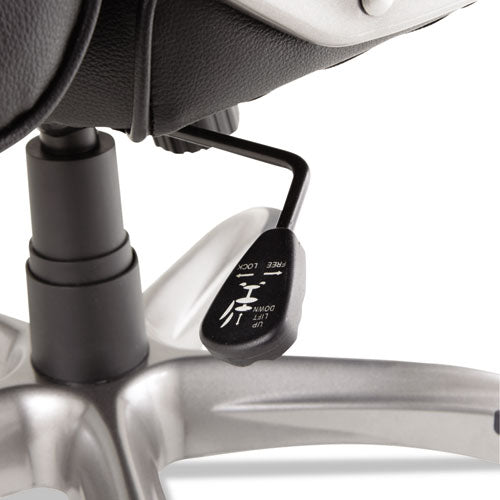 Alera Veon Series Executive High-back Leather Chair, Supports Up To 275 Lbs, Black Seat-black Back, Graphite Base