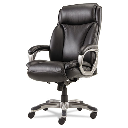 Alera Veon Series Executive High-back Leather Chair, Supports Up To 275 Lbs, Black Seat-black Back, Graphite Base