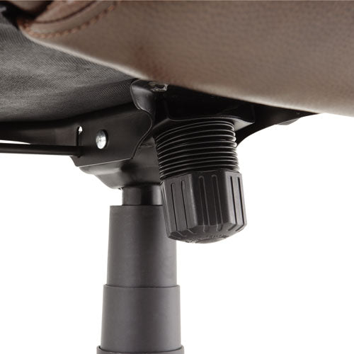 Alera Veon Series Executive High-back Leather Chair, Supports Up To 275 Lbs., Brown Seat-brown Back, Bronze Base