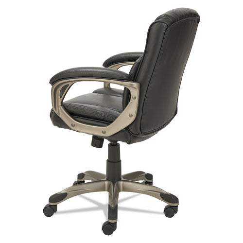Alera Veon Series Low-back Leather Task Chair, Supports Up To 275 Lbs., Black Seat-black Back, Graphite Base