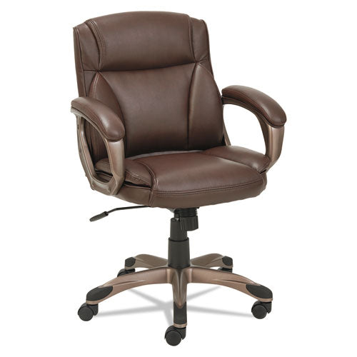 Alera Veon Series Low-back Leather Task Chair, Supports Up To 275 Lbs., Black Seat-black Back, Graphite Base