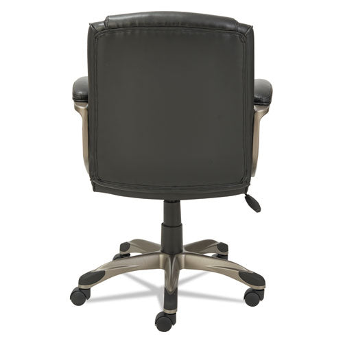 Alera Veon Series Low-back Leather Task Chair, Supports Up To 275 Lbs., Black Seat-black Back, Graphite Base