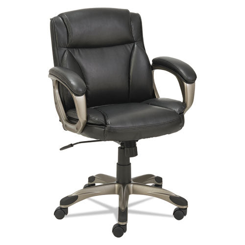 Alera Veon Series Low-back Leather Task Chair, Supports Up To 275 Lbs., Black Seat-black Back, Graphite Base