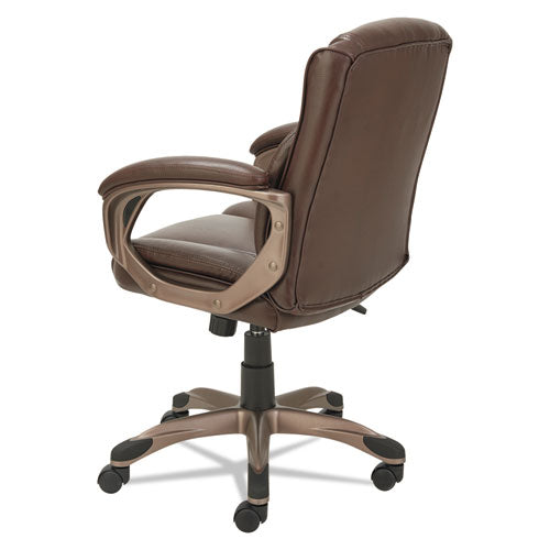 Alera Veon Series Low-back Leather Task Chair, Supports Up To 275 Lbs., Brown Seat-brown Back, Bronze Base