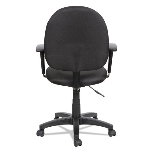 Alera Essentia Series Swivel Task Chair With Adjustable Arms, Supports Up To 275 Lbs, Black Seat-black Back, Black Base