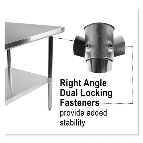 Nsf Approved Stainless Steel Foodservice Prep Table, 48 X 30 X 35h, Silver