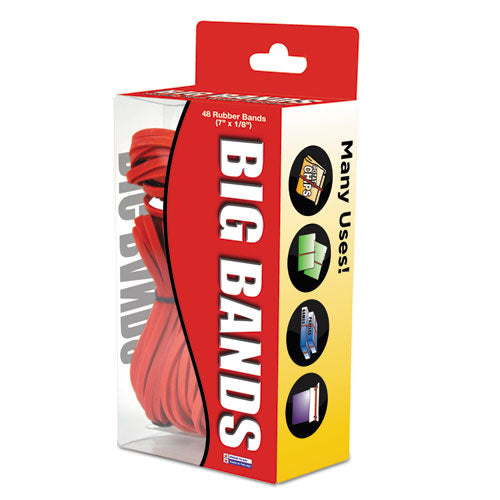 Big Bands Rubber Bands, Size 117b, 0.06" Gauge, Red, 12-pack