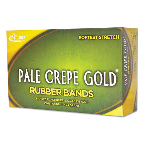 Pale Crepe Gold Rubber Bands, Size 19, 0.04" Gauge, Crepe, 1 Lb Box, 1,890-box