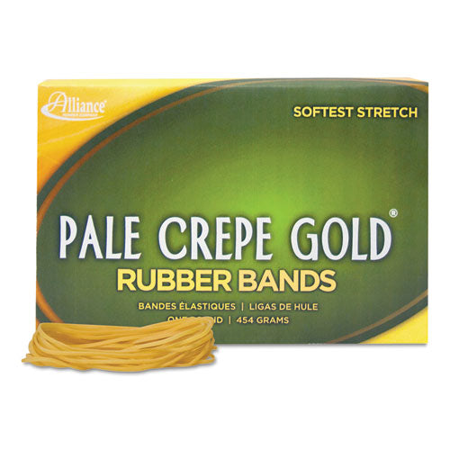 Pale Crepe Gold Rubber Bands, Size 19, 0.04" Gauge, Crepe, 1 Lb Box, 1,890-box