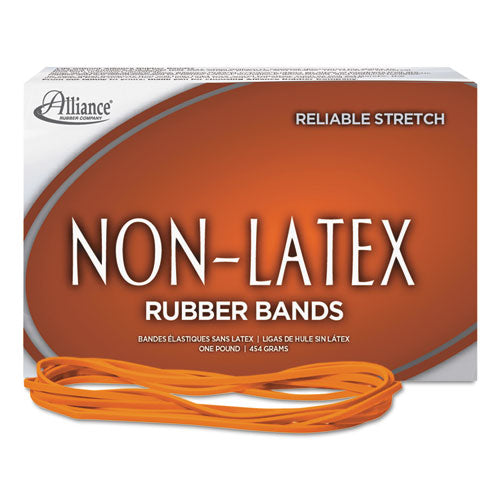 Non-latex Rubber Bands, Size 117b, 0.04" Gauge, Orange, 1 Lb Box, 250-box
