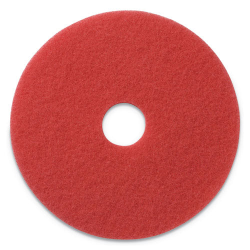 Buffing Pads, 14" Diameter, Red, 5-ct