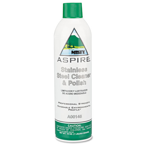 Aspire Stainless Steel Cleaner And Polish, Lemon Scent, 16 Oz Aerosol, 12-carton