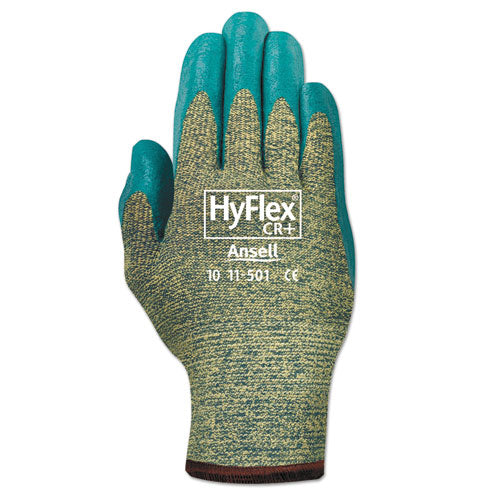 Hyflex Ultra Lightweight Assembly Gloves, Black-yellow, Size 10, 12 Pairs