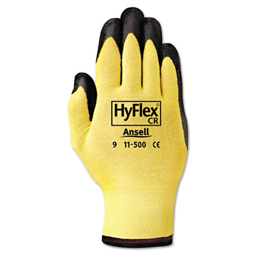 Hyflex Ultra Lightweight Assembly Gloves, Black-yellow, Size 10, 12 Pairs
