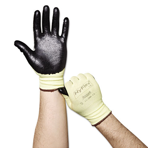 Hyflex Ultra Lightweight Assembly Gloves, Black-yellow, Size 9, 12 Pairs