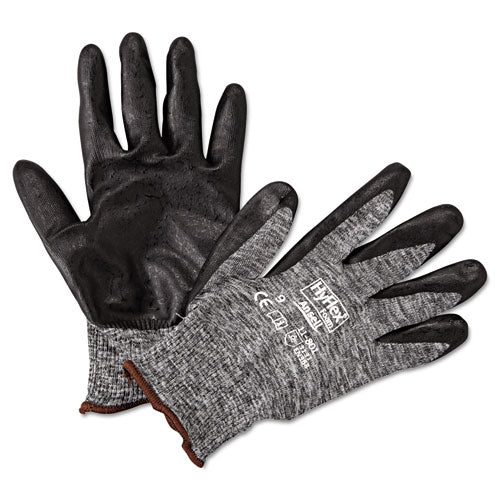 Hyflex Foam Gloves, Dark Gray-black, Size 9, 12 Pairs