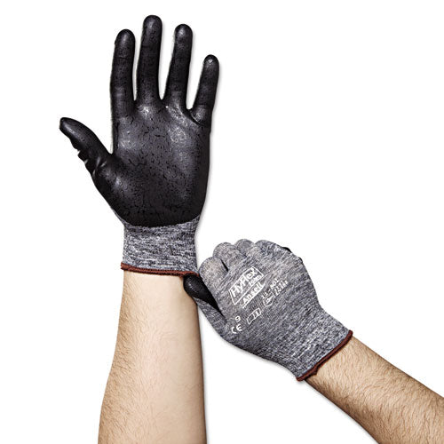 Hyflex Foam Gloves, Dark Gray-black, Size 9, 12 Pairs