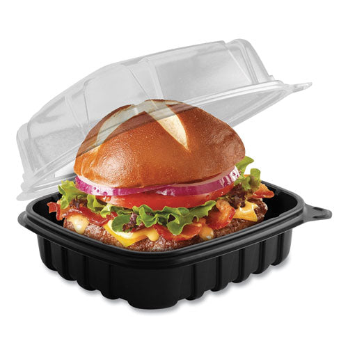 Culinary Basics Microwavable Container, 18 Oz, 6.36 X 6.18 X 2.96, Clear-black, 420-carton