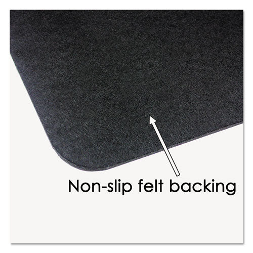 Leather Desk Pad W-coaster, 19 X 24, Black