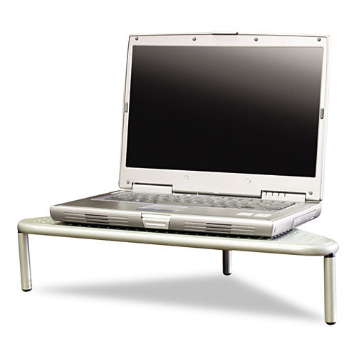 Metal Art Corner Stand With Under-shelf Storage, 20 X 11 1-2 X 5, Pewter