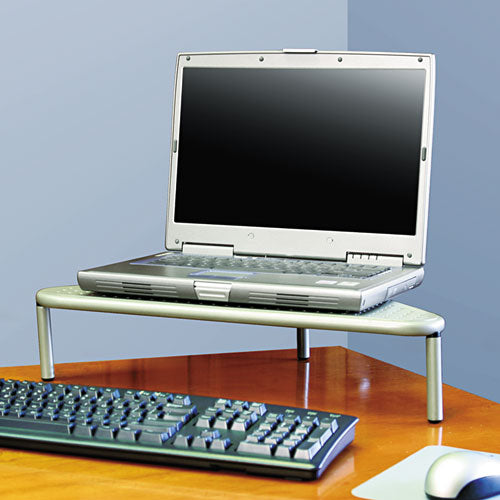 Metal Art Corner Stand With Under-shelf Storage, 20 X 11 1-2 X 5, Pewter