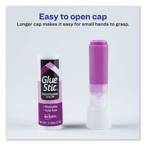 Permanent Glue Stic, 0.26 Oz, Applies Purple, Dries Clear