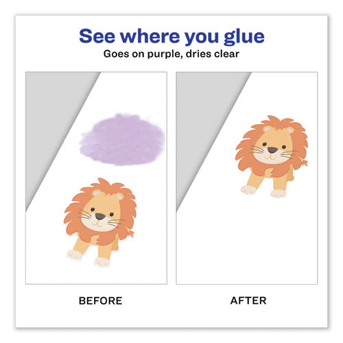 Permanent Glue Stic, 0.26 Oz, Applies Purple, Dries Clear