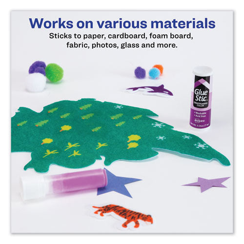 Permanent Glue Stic, 0.26 Oz, Applies Purple, Dries Clear
