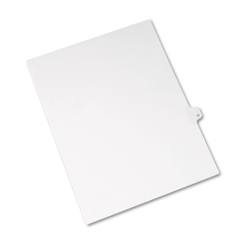 Preprinted Legal Exhibit Side Tab Index Dividers, Avery Style, 10-tab, 17, 11 X 8.5, White, 25-pack, (1017)