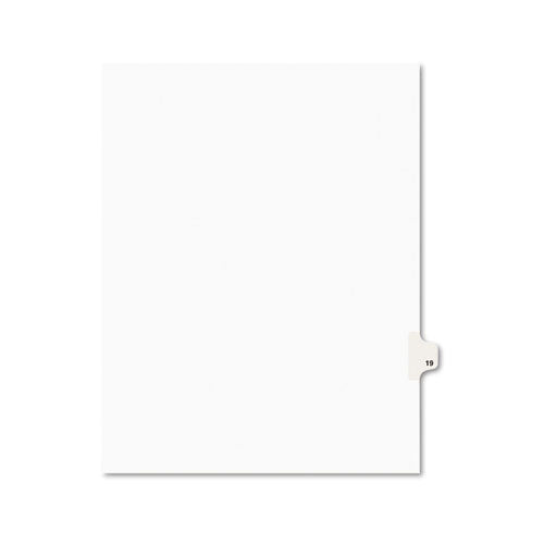 Preprinted Legal Exhibit Side Tab Index Dividers, Avery Style, 10-tab, 19, 11 X 8.5, White, 25-pack, (1019)