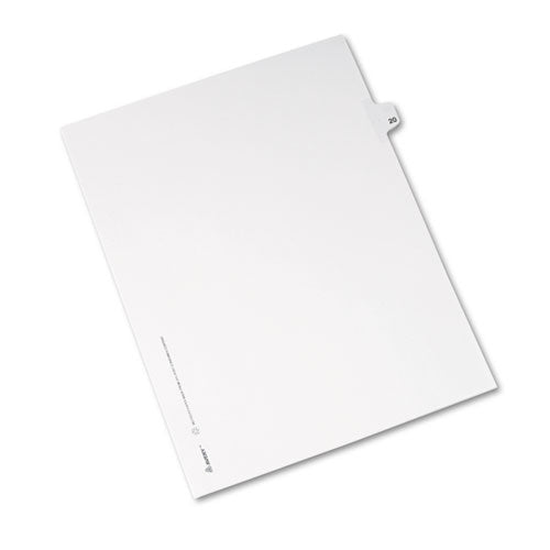Preprinted Legal Exhibit Side Tab Index Dividers, Avery Style, 10-tab, 20, 11 X 8.5, White, 25-pack, (1020)