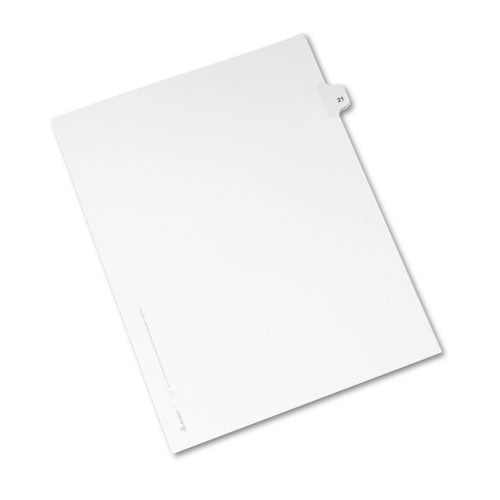 Preprinted Legal Exhibit Side Tab Index Dividers, Avery Style, 10-tab, 21, 11 X 8.5, White, 25-pack, (1021)