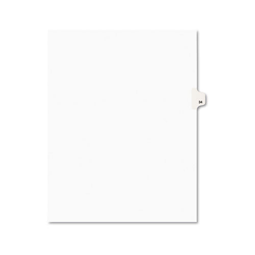 Preprinted Legal Exhibit Side Tab Index Dividers, Avery Style, 10-tab, 34, 11 X 8.5, White, 25-pack, (1034)