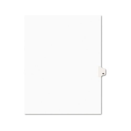 Preprinted Legal Exhibit Side Tab Index Dividers, Avery Style, 10-tab, 40, 11 X 8.5, White, 25-pack, (1040)