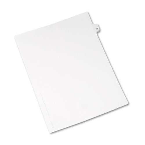 Preprinted Legal Exhibit Side Tab Index Dividers, Avery Style, 10-tab, 47, 11 X 8.5, White, 25-pack, (1047)