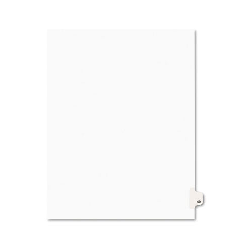 Preprinted Legal Exhibit Side Tab Index Dividers, Avery Style, 10-tab, 49, 11 X 8.5, White, 25-pack, (1049)